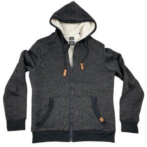 Buffalo David Bitton Men's Hoodie Jacket Small Sherpa-Lined Full-Zip In Charcoal